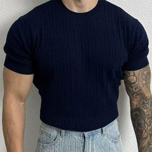 Load image into Gallery viewer, Men&#39;s Casual Crew Neck Slim Knit T-shirt for Spring &amp; Summer
