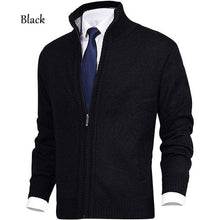 Load image into Gallery viewer, Men\&#39;s Solid Color Stand Collar Fashion Cardigan Sweater Knit Jacket
