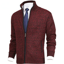 Load image into Gallery viewer, Men\&#39;s Solid Color Stand Collar Fashion Cardigan Sweater Knit Jacket
